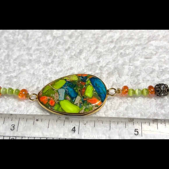 Stunning yellow and orange beaded bracelet - Picture 5 of 10